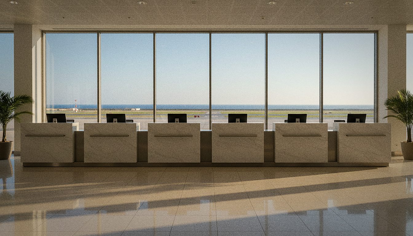 Car rental desk at Malta International Airport